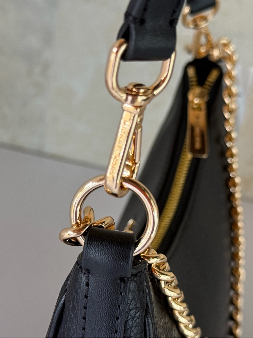 Michael Kors Jet Set Travel LG Pouchette Shoulder Chain Crossbody Bag Black - Picture 14 of 15